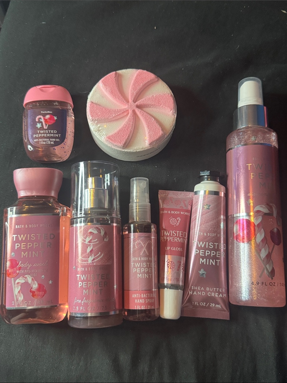Bath & Body Works Twisted Peppermint Pink Holiday Care Set